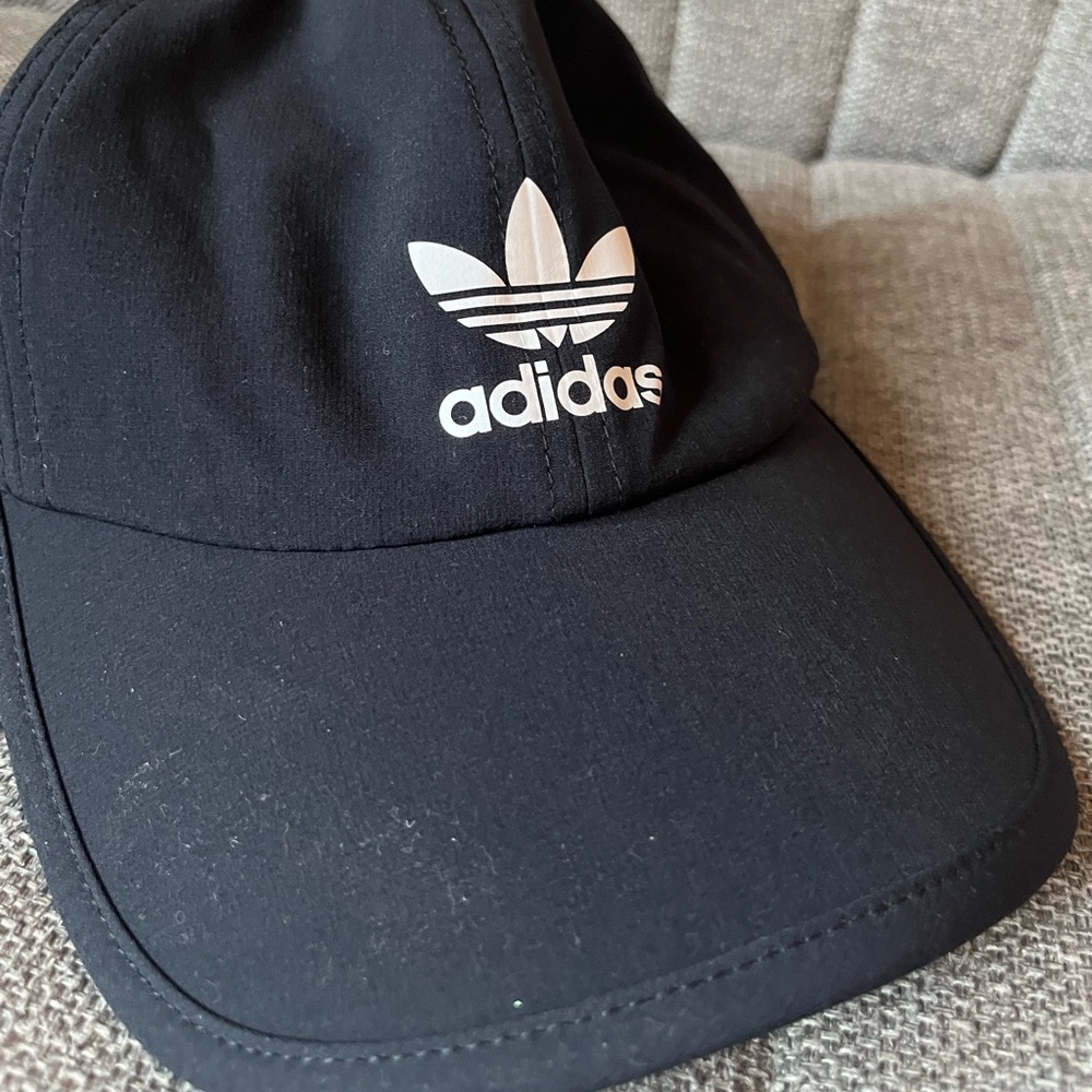 Adidas Hat Cap Strap Back Black White 3 stripe lightweight